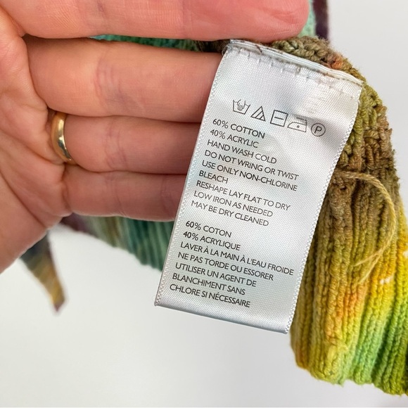 Handmade Ice Tie Dye Cardigan Sweater Womens Size XS Small Rainbow Multicolor - Picture 8 of 11